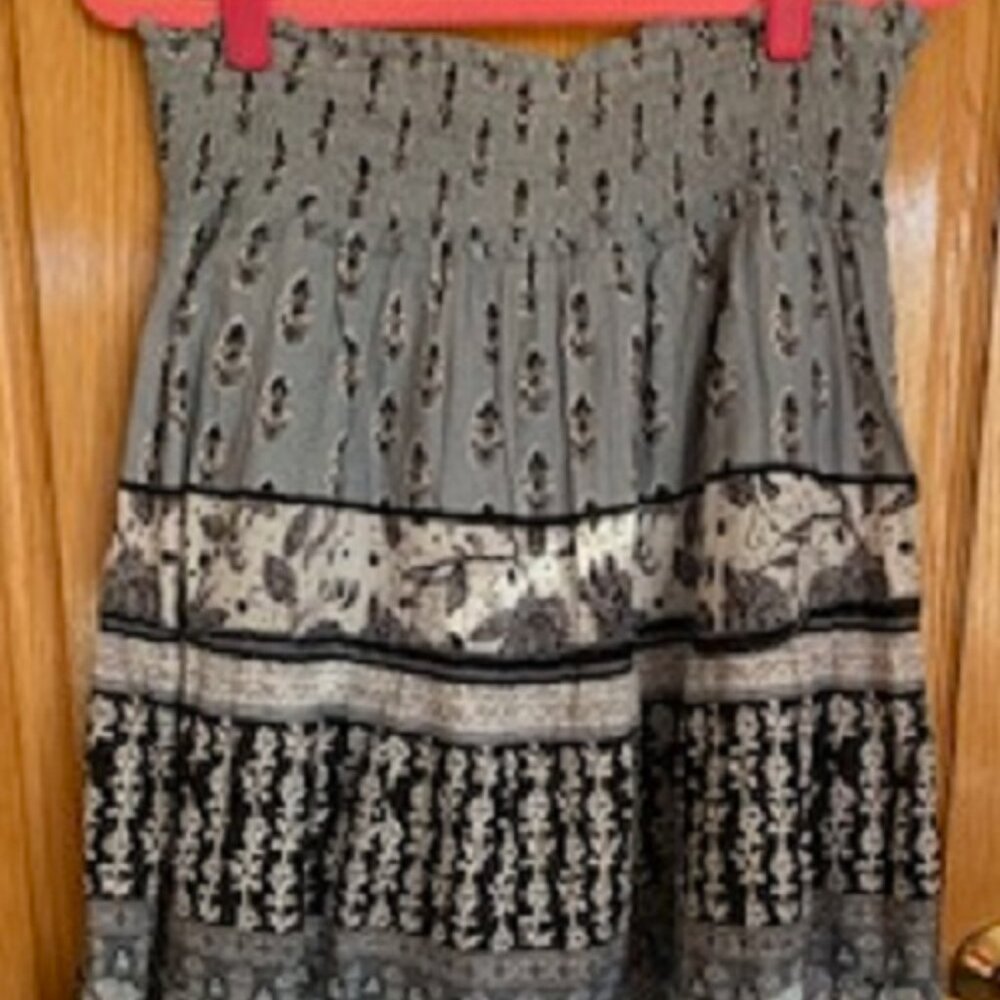 Chaudry KC 100% Cotton Boho Paisley Maxi Fully Lined Skirt Pull On Sz: L